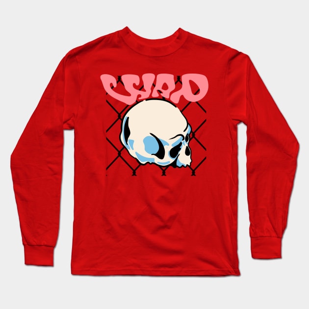 WAP design Skull with Bars Long Sleeve T-Shirt by wap.prjct